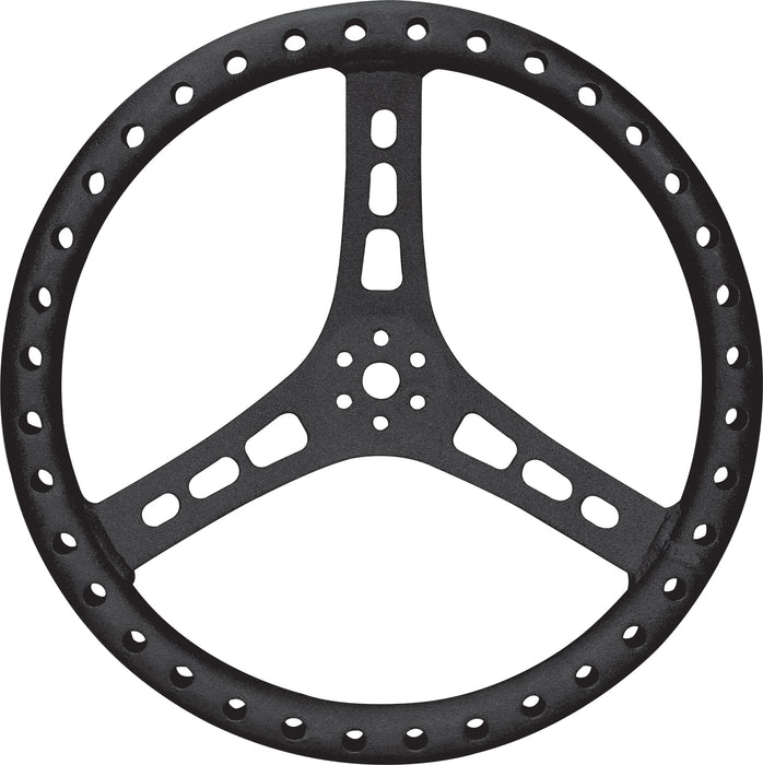 QUICKCAR RACING PRODUCTS 68-006 15in Steering Wheel L/W Aluminum Black