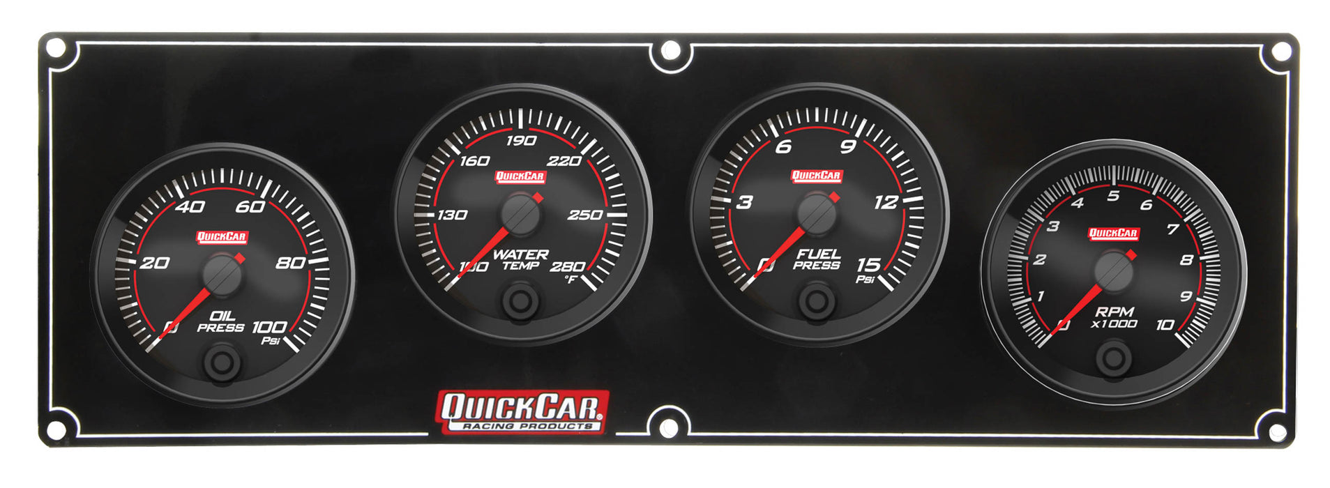 QUICKCAR RACING PRODUCTS 69-3242 Redline 3-1 Gauge Panel OP/WT/FP w/2-5/8in Tach