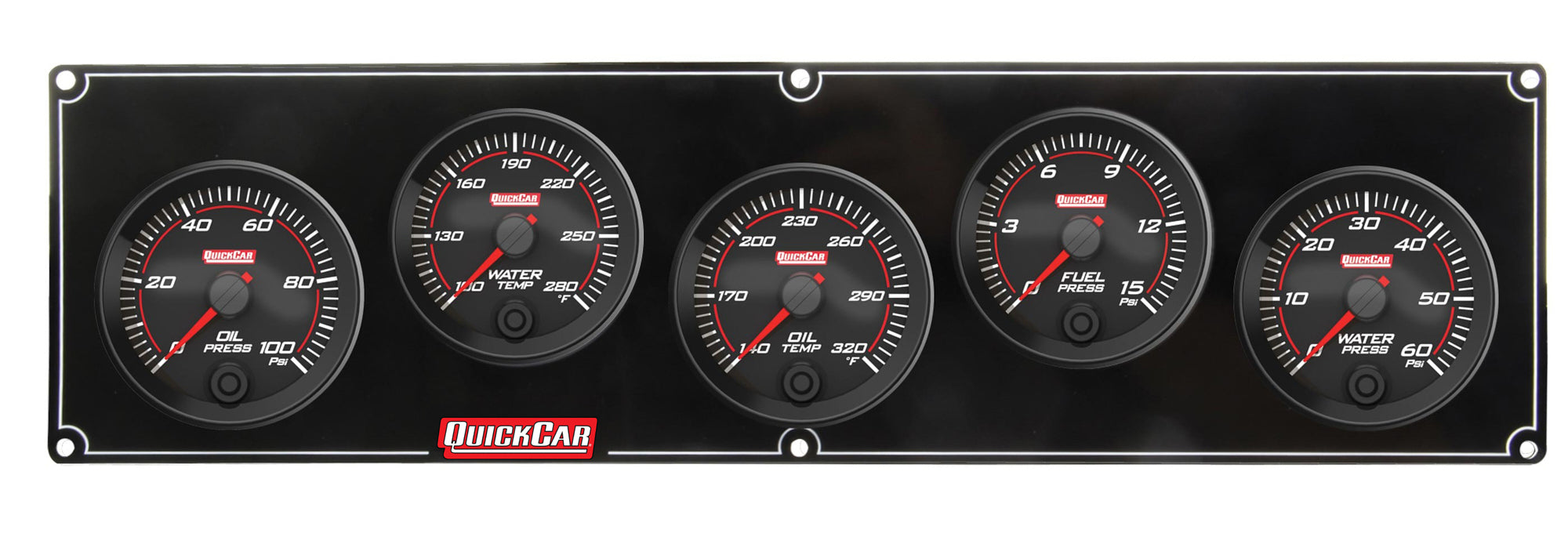 QUICKCAR RACING PRODUCTS 69-5036 Redline 5 Gauge Panel OP/WT/OT/FP/WP