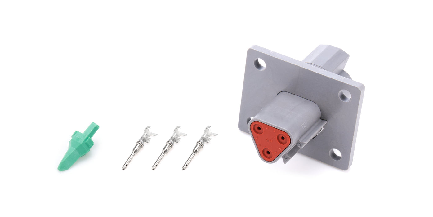 QUICKCAR RACING PRODUCTS 71-337 Plug Deutsch 3 Pin Receptacle w/Flange
