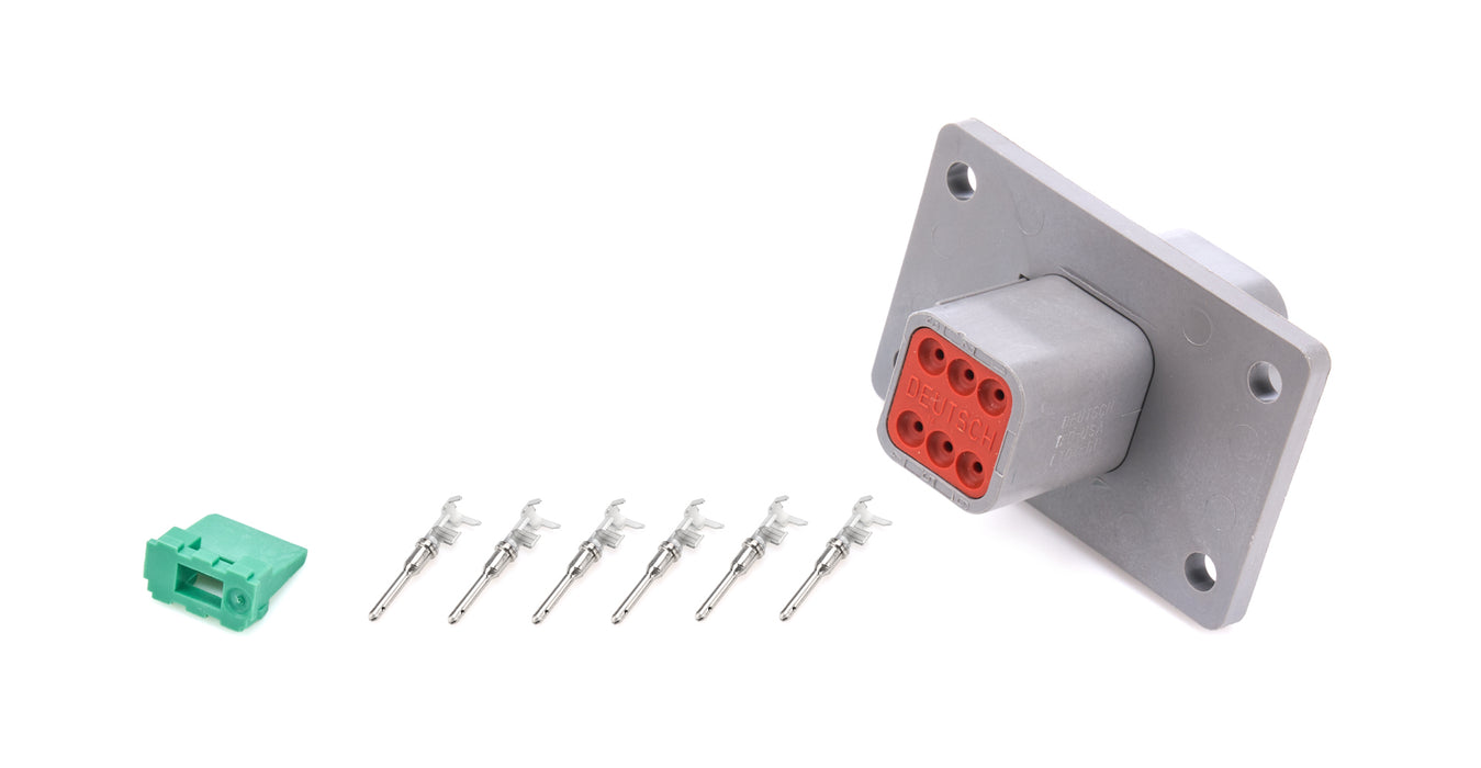 QUICKCAR RACING PRODUCTS 71-367 Plug Deutsch 6 Pin Receptacle w/Flange