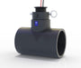 backside view of the FLOMEC QS200 3 inch PVC tee and ultrasonic insert NSF Standard featured