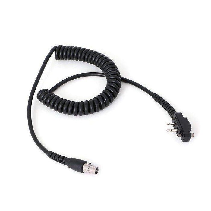 RUGGED RADIOS CC-ICOM-B Cord Coiled Headset to Radio ICOM Bolt-On 2 Pin