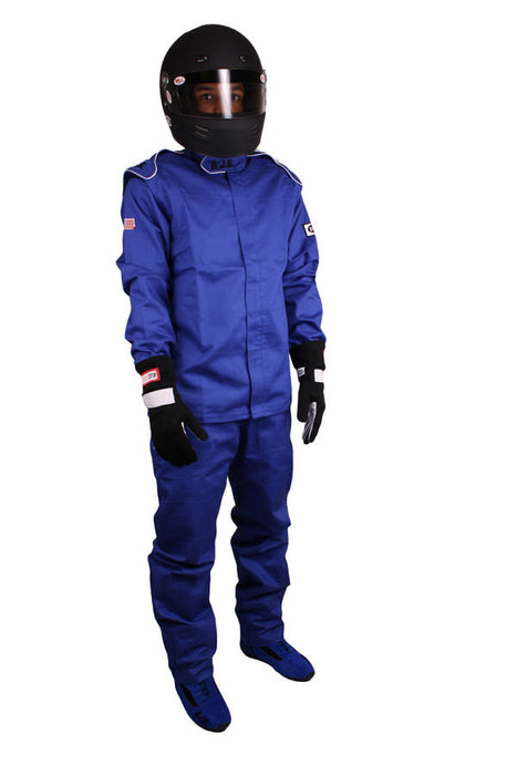RJS SAFETY 200410304 Pants Blue Medium SFI-1 FR Cotton