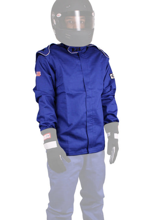 RJS SAFETY 200430305 Jacket Blue Large SFI-3-2A/5 FR Cotton
