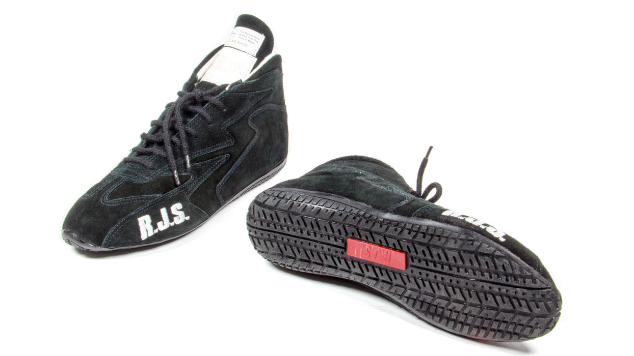 RJS SAFETY 500020154 Redline Shoe Mid-Top Black Size 8 SFI-5