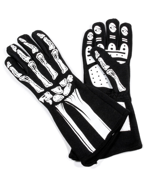 RJS SAFETY 600080133 Single Layer White Skeleton Gloves Medium