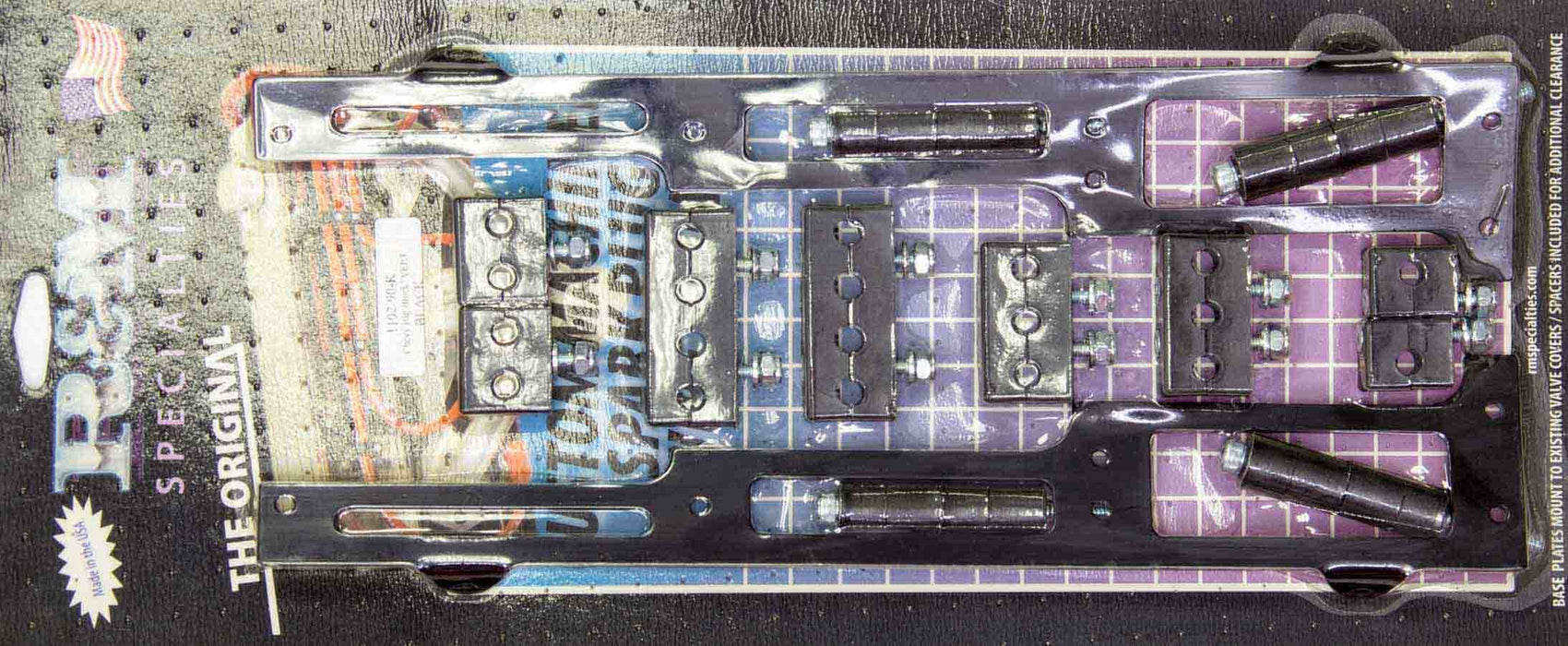 R AND M SPECIALTIES 1102-90K Spark Plug Wire Loom BBC Black Vertical Style