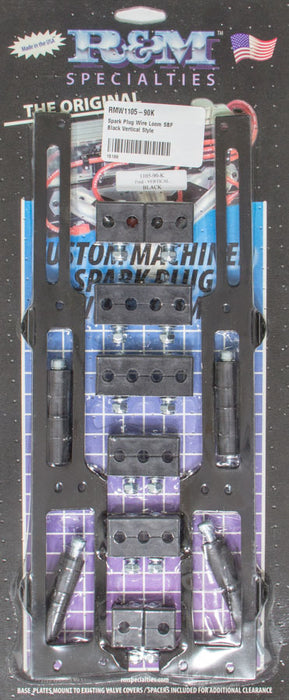 R AND M SPECIALTIES 1105-90K Spark Plug Wire Loom SBF Black Vertical Style