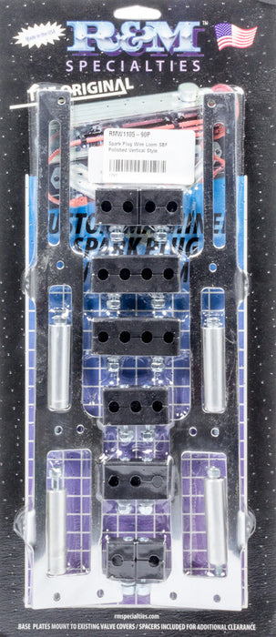 R AND M SPECIALTIES 1105-90P Spark Plug Wire Loom SBF Polished Vertical Style