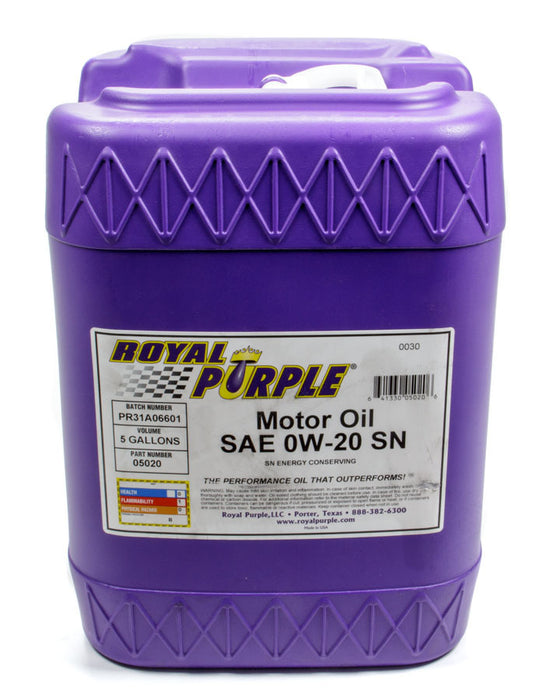 ROYAL PURPLE 05020 Multi-Grade Motor Oil 0w20 5 Gallon Pail Dexos