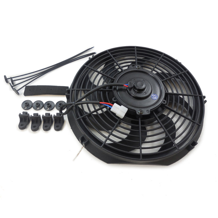 RACING POWER CO-PACKAGED R1009 10In Electric Cooling F an 12V Curved Blades