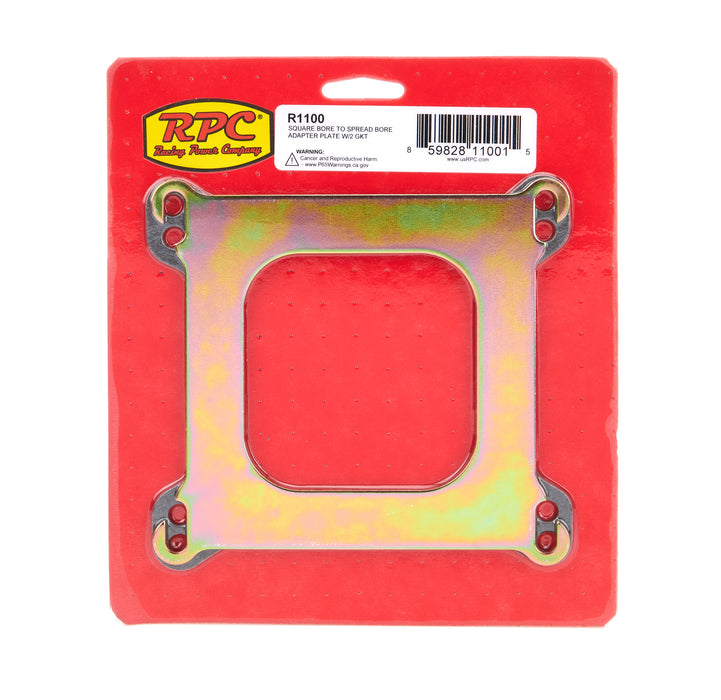RACING POWER CO-PACKAGED R1100 Square-Bore To Spread-Bo re Adapter Plate - Zinc