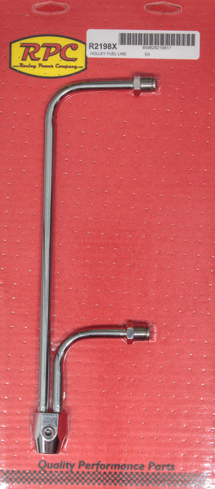 RACING POWER CO-PACKAGED R2198X Fuel Line Chrome 8-21/32 in Centers