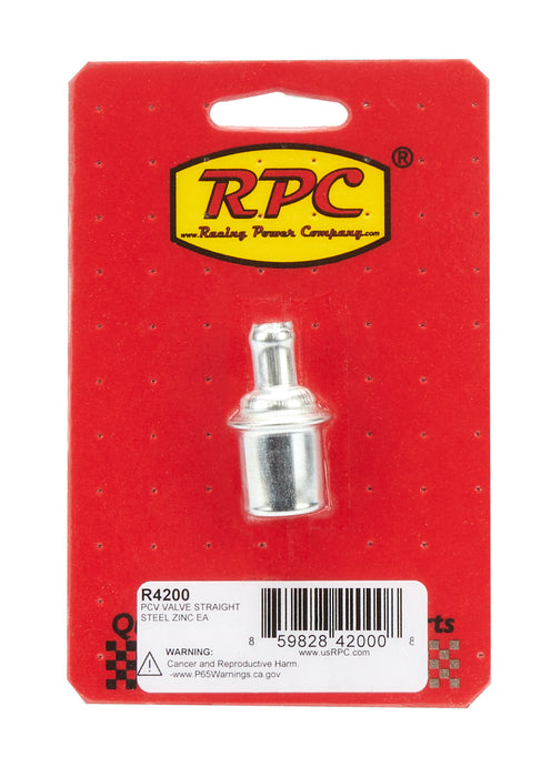 RACING POWER CO-PACKAGED R4200 PCV Valve Straight Steel Zinc Each