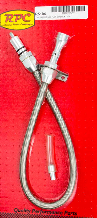 RACING POWER CO-PACKAGED R5104 Flexible Trans Dipstick GM TH350/400 F/W Mount