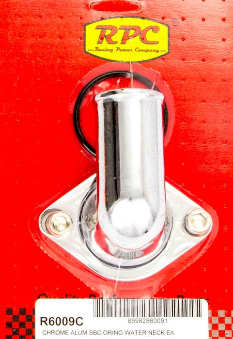 RACING POWER CO-PACKAGED R6009C 66-75 Chevy V8 Alum 90 Deg Water Neck Chrome