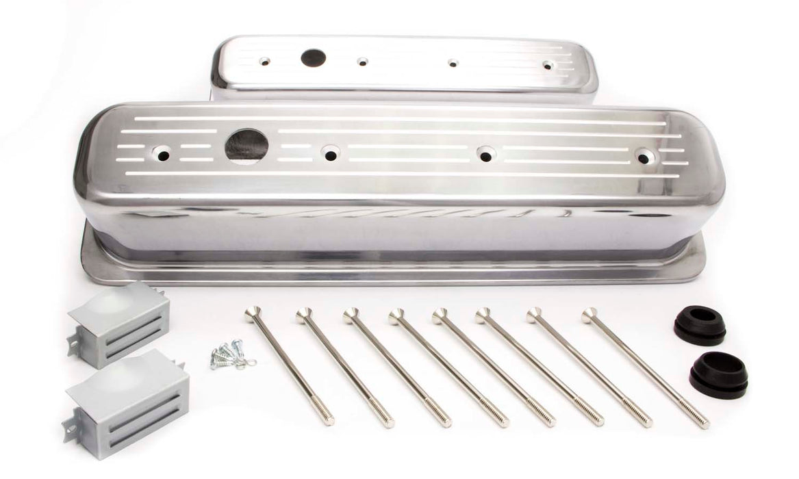 RACING POWER CO-PACKAGED R6047 SBC Alum Tall Center Bolt V/C Ball Milled Pol