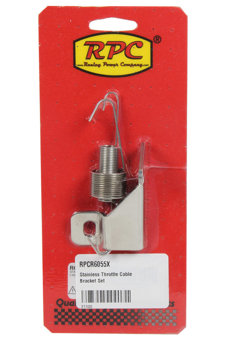 RACING POWER CO-PACKAGED R6055X Stainless Throttle Cable Bracket Set