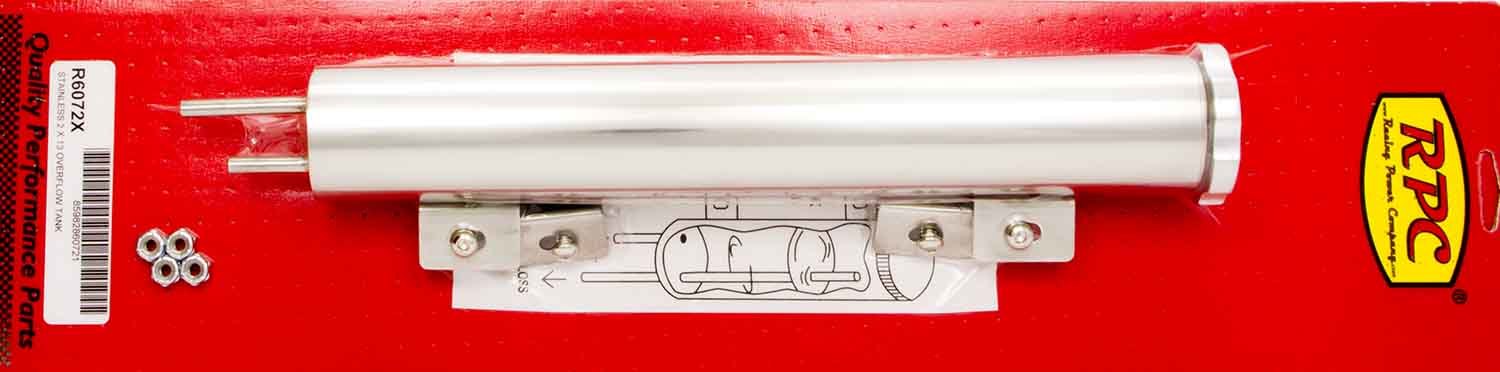 RACING POWER CO-PACKAGED R6072X 13in Polished Stainless Overflow Tank