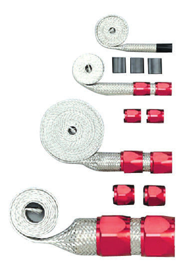 RACING POWER CO-PACKAGED R6676 Red Braided Hose Sleevin g Kit