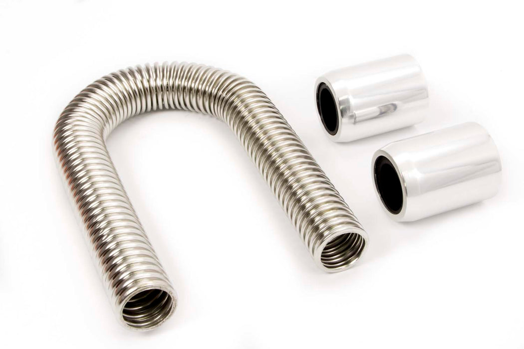 RACING POWER CO-PACKAGED R7304 24in Stainless Hose Kit w/Polished Ends