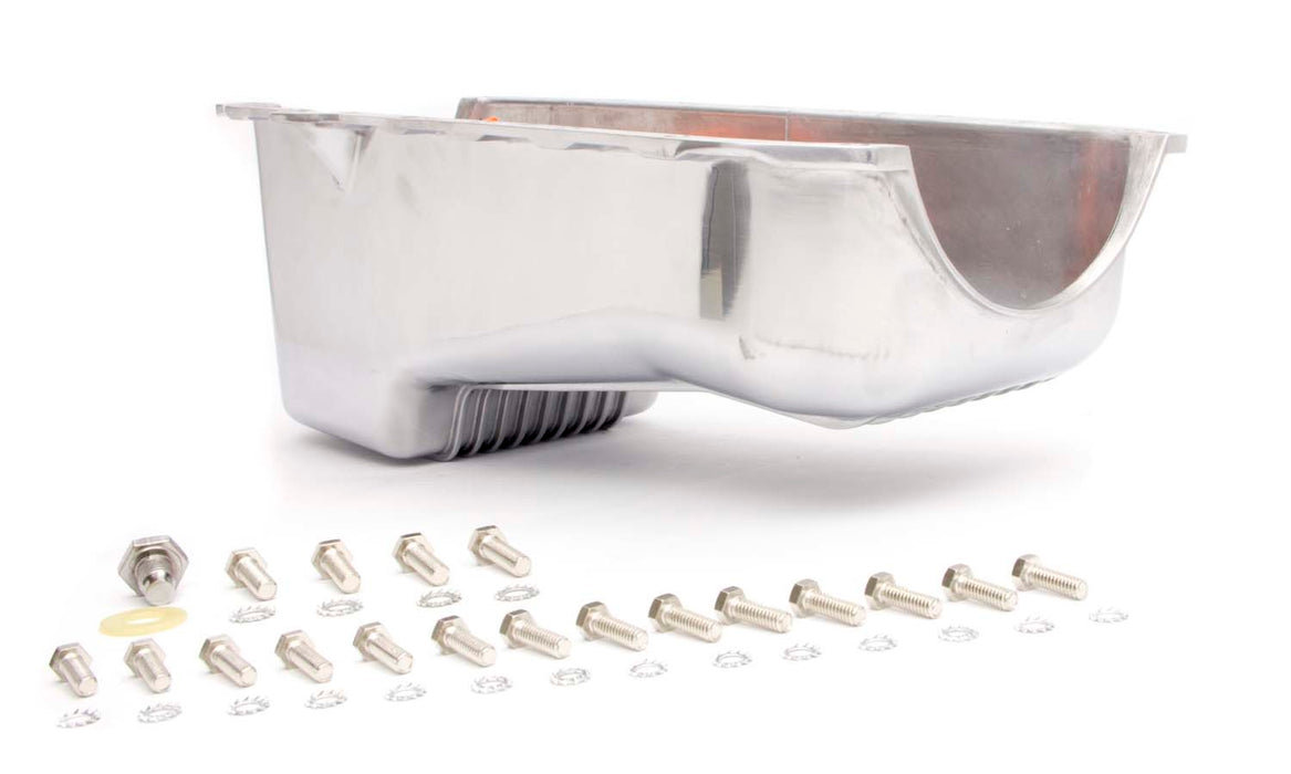 RACING POWER CO-PACKAGED R8444 86-   SBC Alum Stock Oil Pan Polished