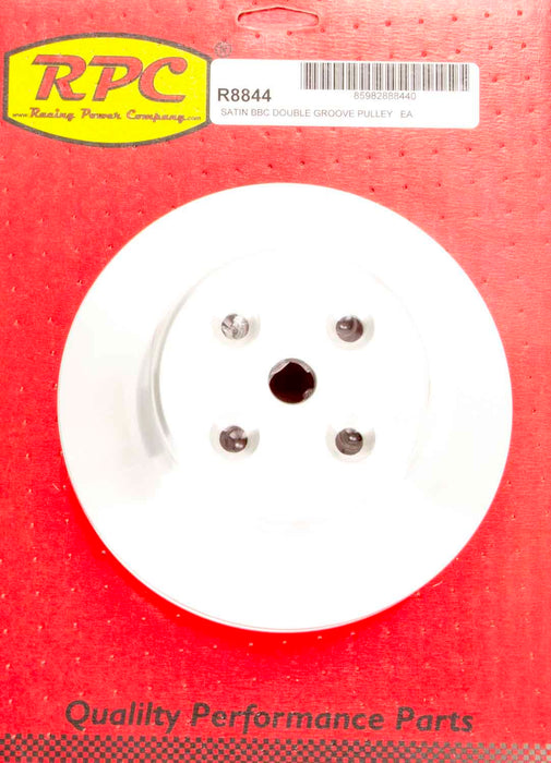 RACING POWER CO-PACKAGED R8844 BBC 2 Groove Satin Alum Long W/PPPulley