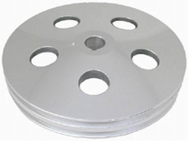RACING POWER CO-PACKAGED R8847 Satin GM Power Steering 2V Pulley w/Keyway