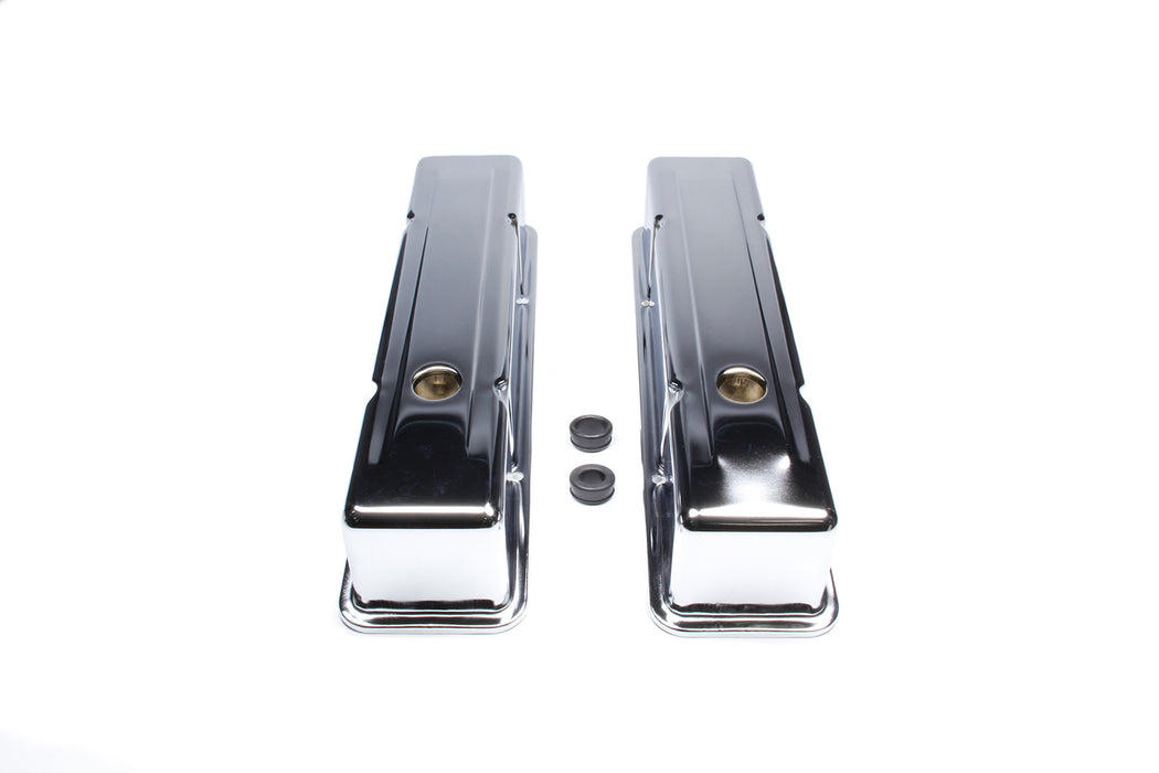 RACING POWER CO-PACKAGED R9215 58-86 SBC Valve Covers Tall Chrome Steel
