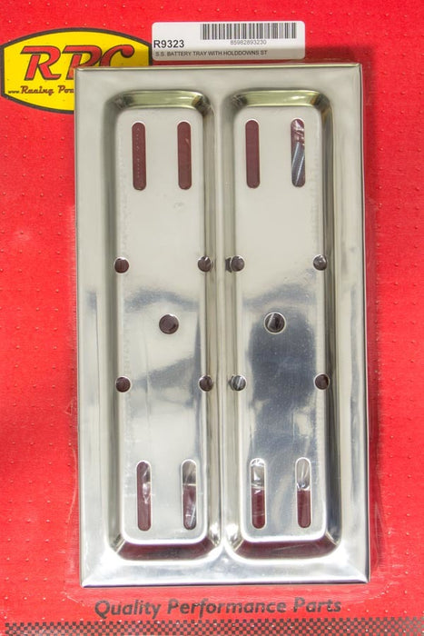 RACING POWER CO-PACKAGED R9323 Stainless Steel Battery Tray Kit