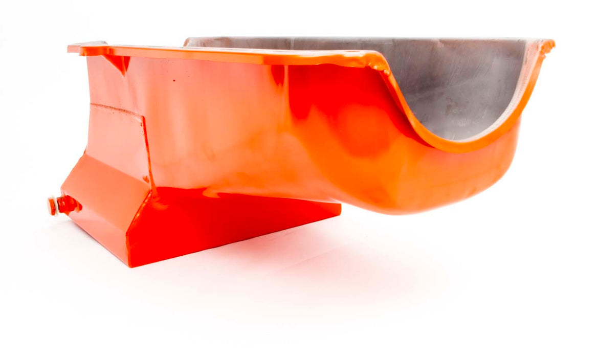 RACING POWER CO-PACKAGED R9731 80-85 SBC Steel Drag Race Oil Pan Orange