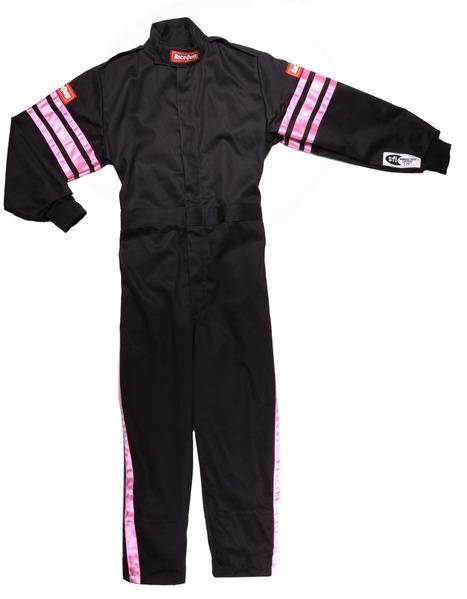 RACEQUIP 1950896 Black Suit Single Layer Kids X-Large Pink Trim