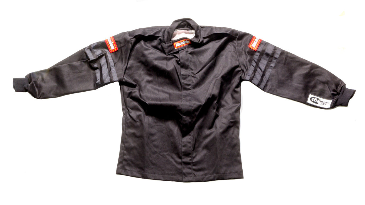 RACEQUIP 1969992 Black Jacket Kids Single Layer Small Black Trim