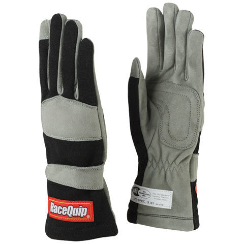 RACEQUIP 351005 Gloves Single Layer Large Black SFI
