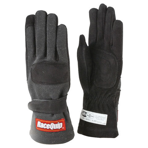 RACEQUIP 355002 Gloves Double Layer Small Black SFI