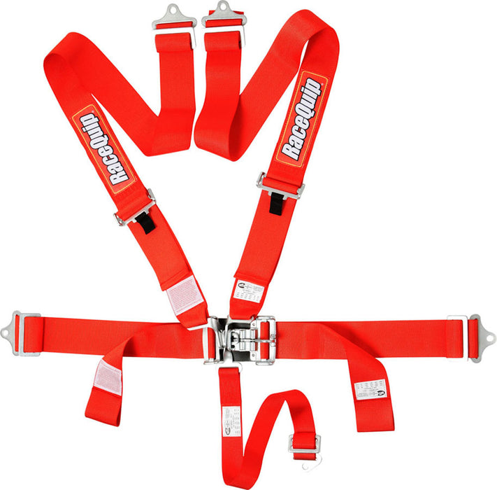 RACEQUIP 711011 5pt Harness Set L&L Red SFI