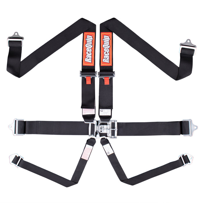 RACEQUIP 712002 6pt Harness Set L&L Black SFI