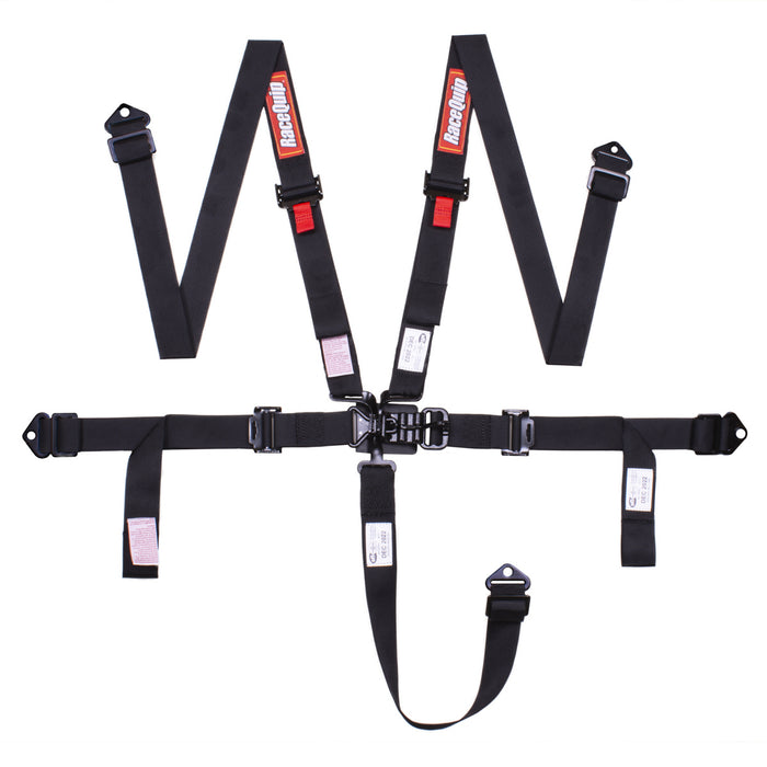 RACEQUIP 811001 Harness 5pt L&L 2in P/D Lap Black SFI 16.1