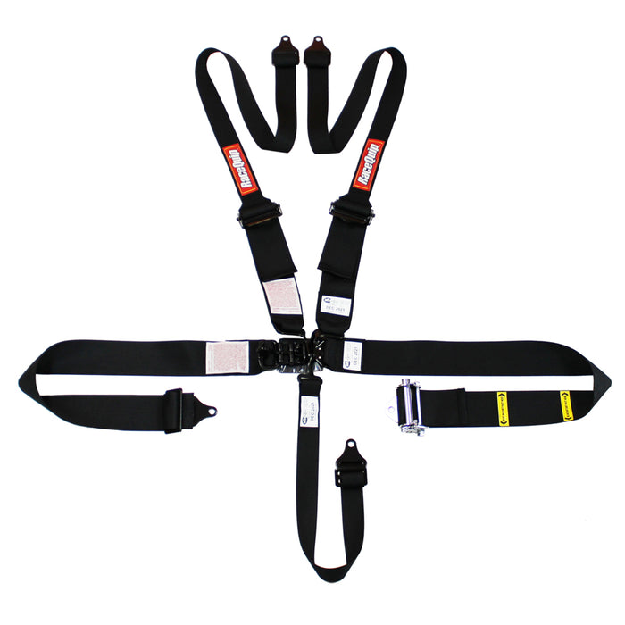 RACEQUIP 815005 5pt Harness HNR Ratchet L&L Black