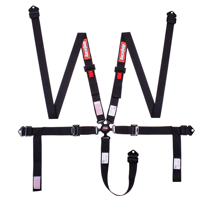 RACEQUIP 841001 Harness 5pt Cam 2in P/D Lap Black SFI 16.1