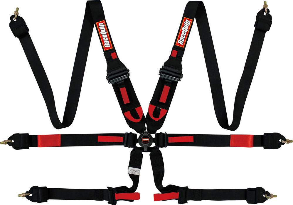 RACEQUIP 855005 6pt Harness Camlock P/D HNR Black FIA