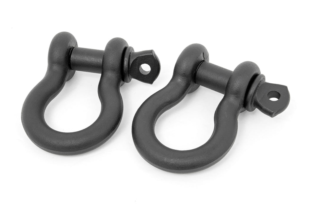 Rough Country RS179 D Ring Shackles Cast 5/8 Inch Pin Pair Black Rough Country - Truck Part Superstore
