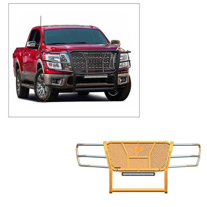 Black Horse Off Road RU-NITI17-B-K1 Rugged Heavy Duty Grille Guard Kit - Truck Part Superstore