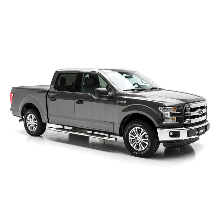 ARIES S223043-2 4" Polished Stainless Oval Side Bars, Select Ford F150, F250, F350, F450, F550 for Select Ford F-150
