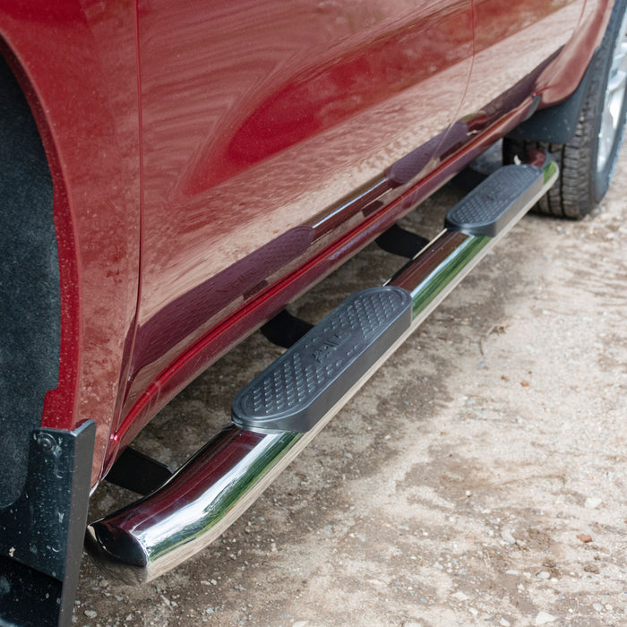 ARIES S224009-2 4" Polished Stainless Oval Side Bars, Select Silverado, Sierra 1500, 2500, 3500 for Select Chevrolet Silverado 1500