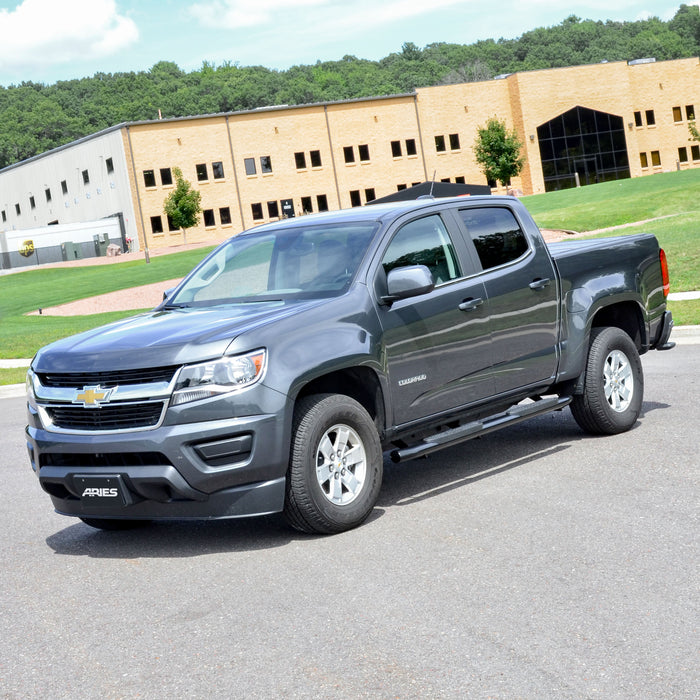 ARIES S224051 4" Black Steel Oval Side Bars, Select Chevrolet Colorado, GMC Canyon Crew Cab for Select Chevrolet Colorado