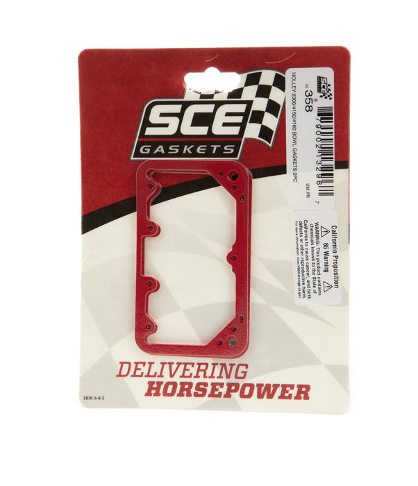 SCE GASKETS 358 Fuel Bowl Gaskets 2pk Holley 2300/4150/4160