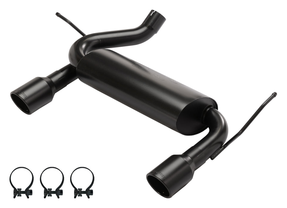 Pypes Performance Exhaust SJJ20SB 2007-2018  Jeep JK Dual Exit Axle Back Black Exhaust System 409 Stainless With Street Pro Muffler SJJ20SB - Truck Part Superstore