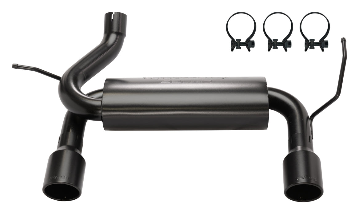 Pypes Performance Exhaust SJJ20SB 2007-2018  Jeep JK Dual Exit Axle Back Black Exhaust System 409 Stainless With Street Pro Muffler SJJ20SB - Truck Part Superstore